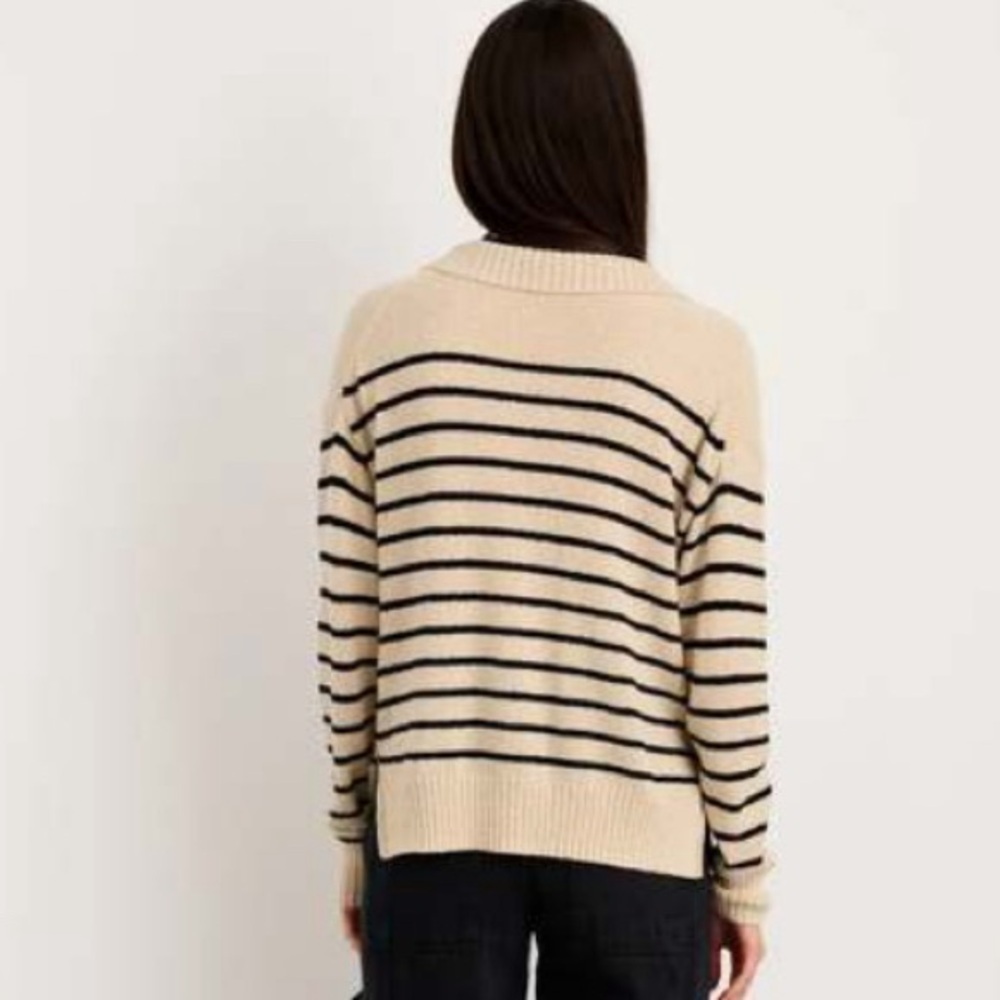 Alex Mill Alice Popover Sweater in Beige Black Stripe - Picture 3 of 12